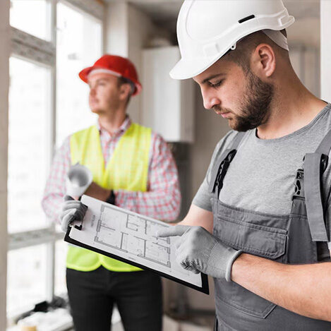 engineers discussing renovation plan